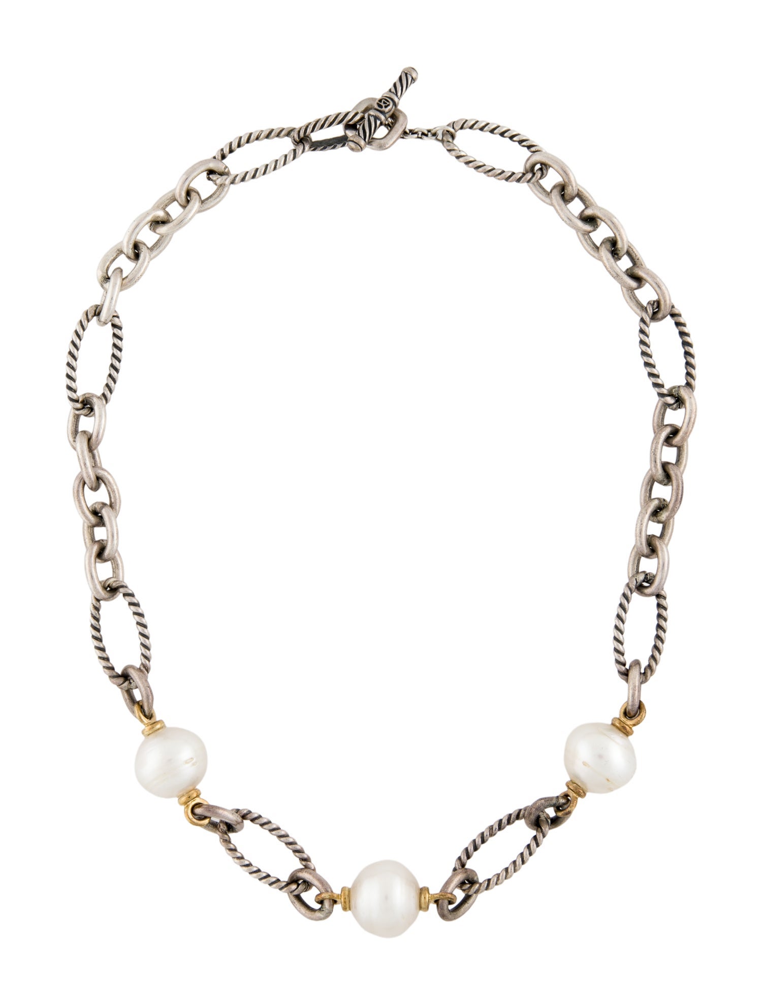 David Yurman Pearl Station Chain Necklace