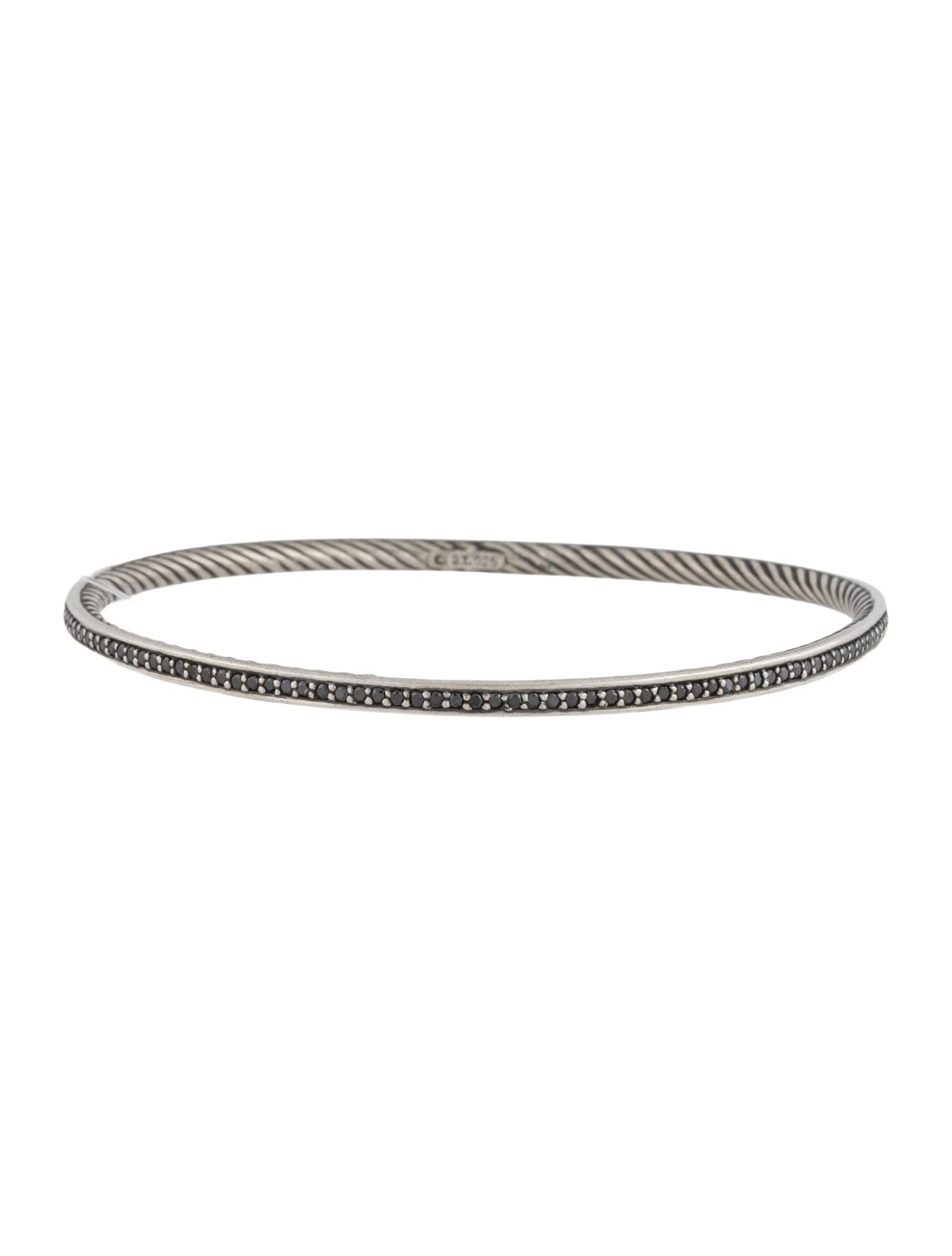 David Yurman Black Diamond Sculpted Cable Bangle Bracelet