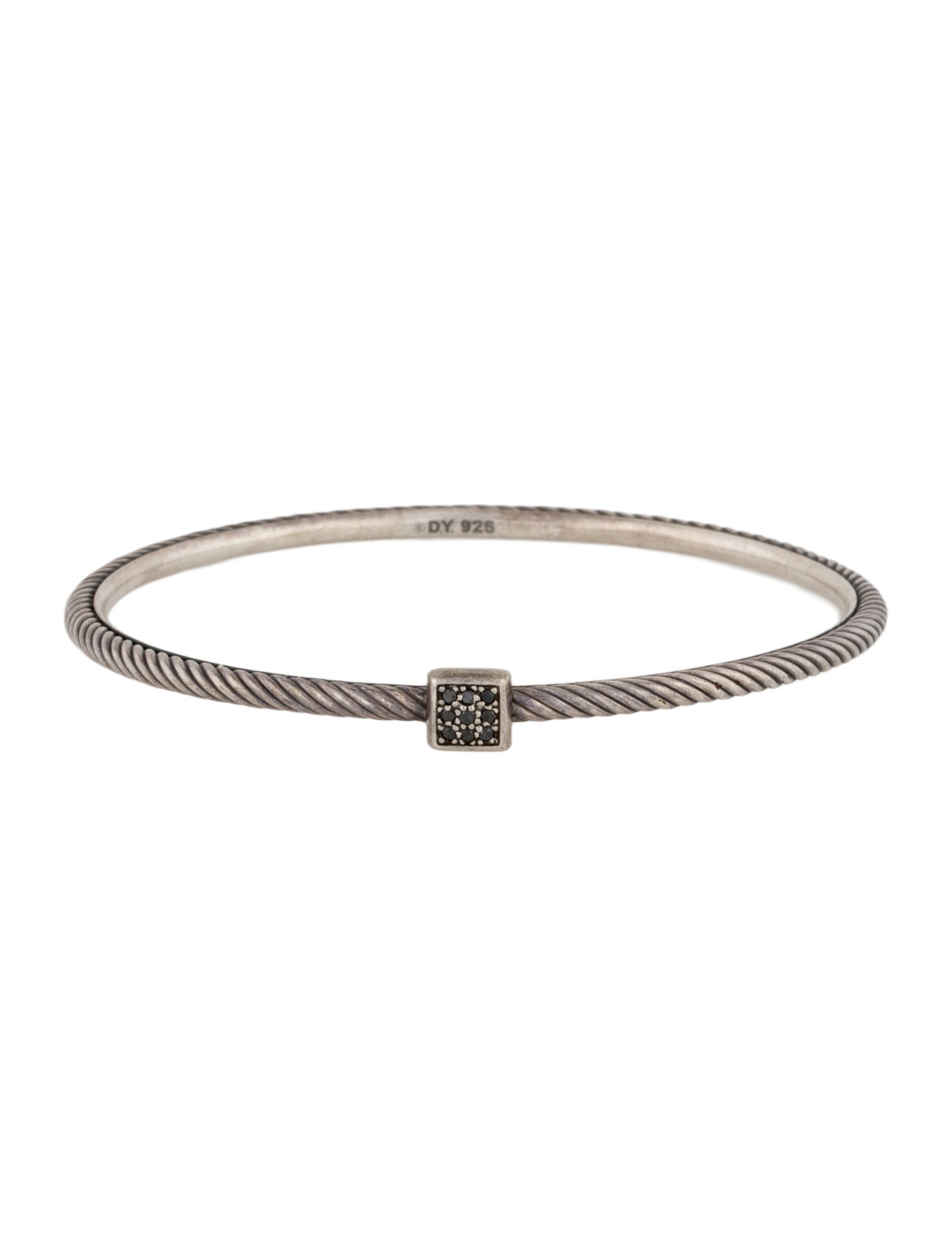 David Yurman Black Diamond Confetti Cable Bangle Bracelet