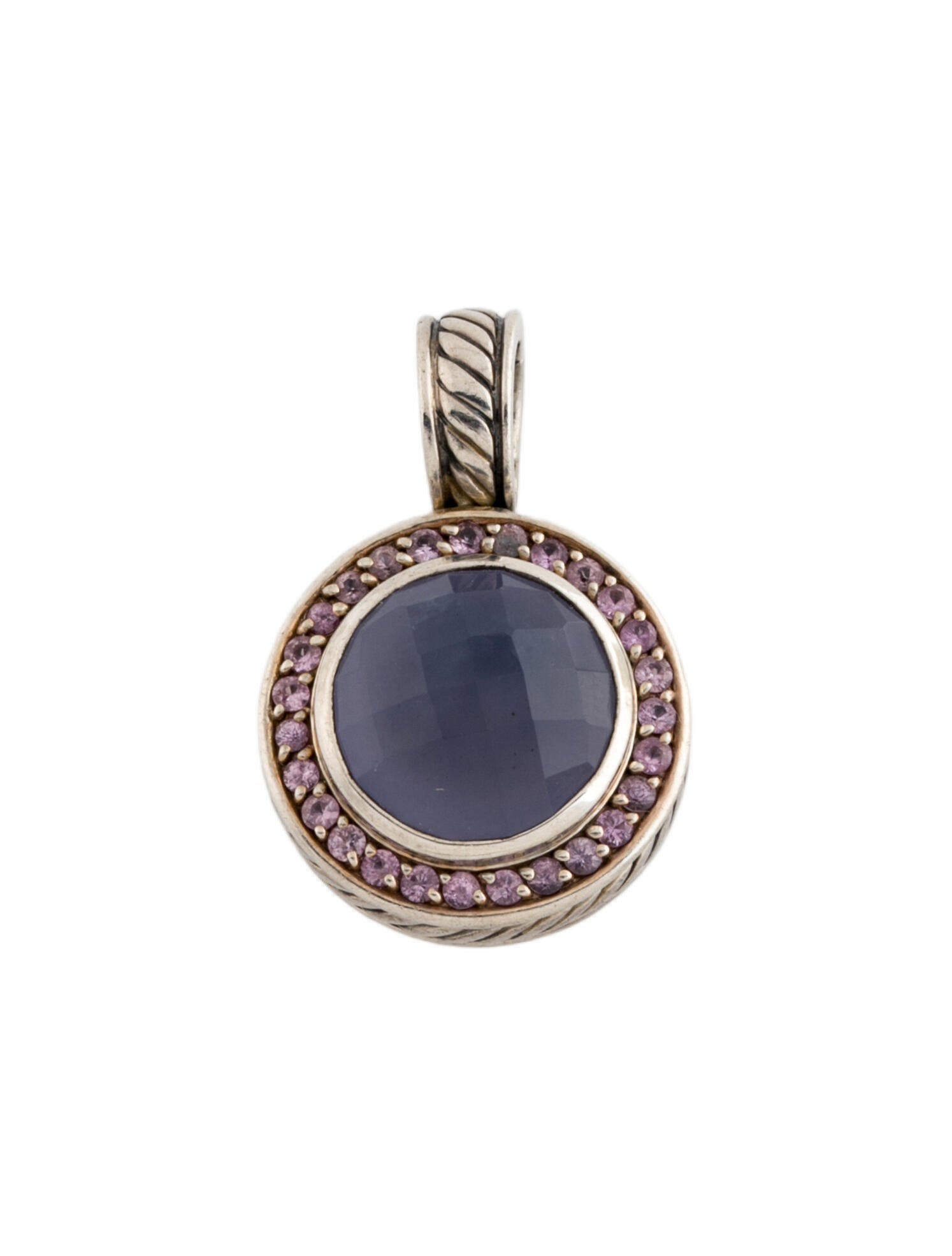 David Yurman Sapphire & Chalcedony Albion Enhancer Pendant