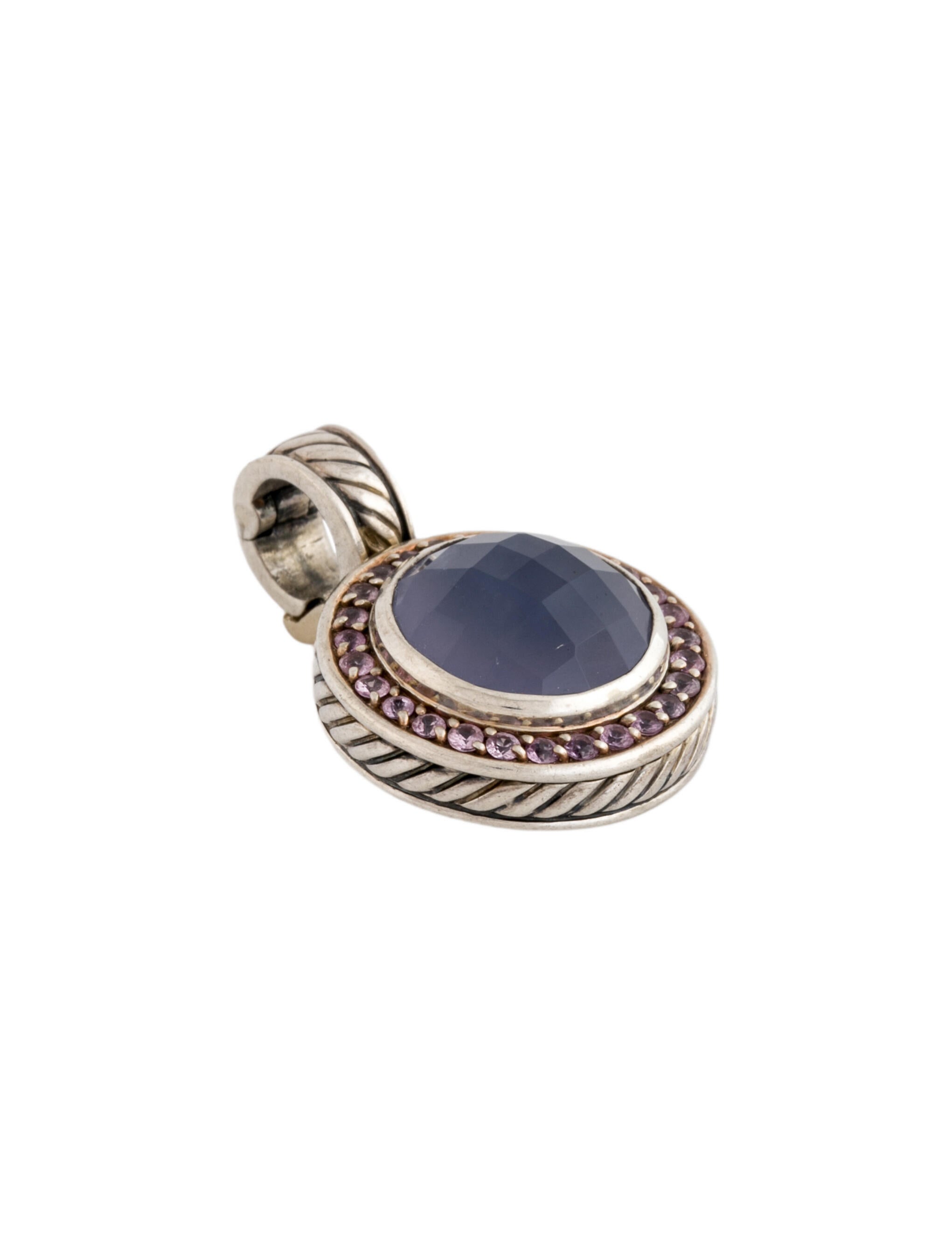 David Yurman Sapphire & Chalcedony Albion Enhancer Pendant