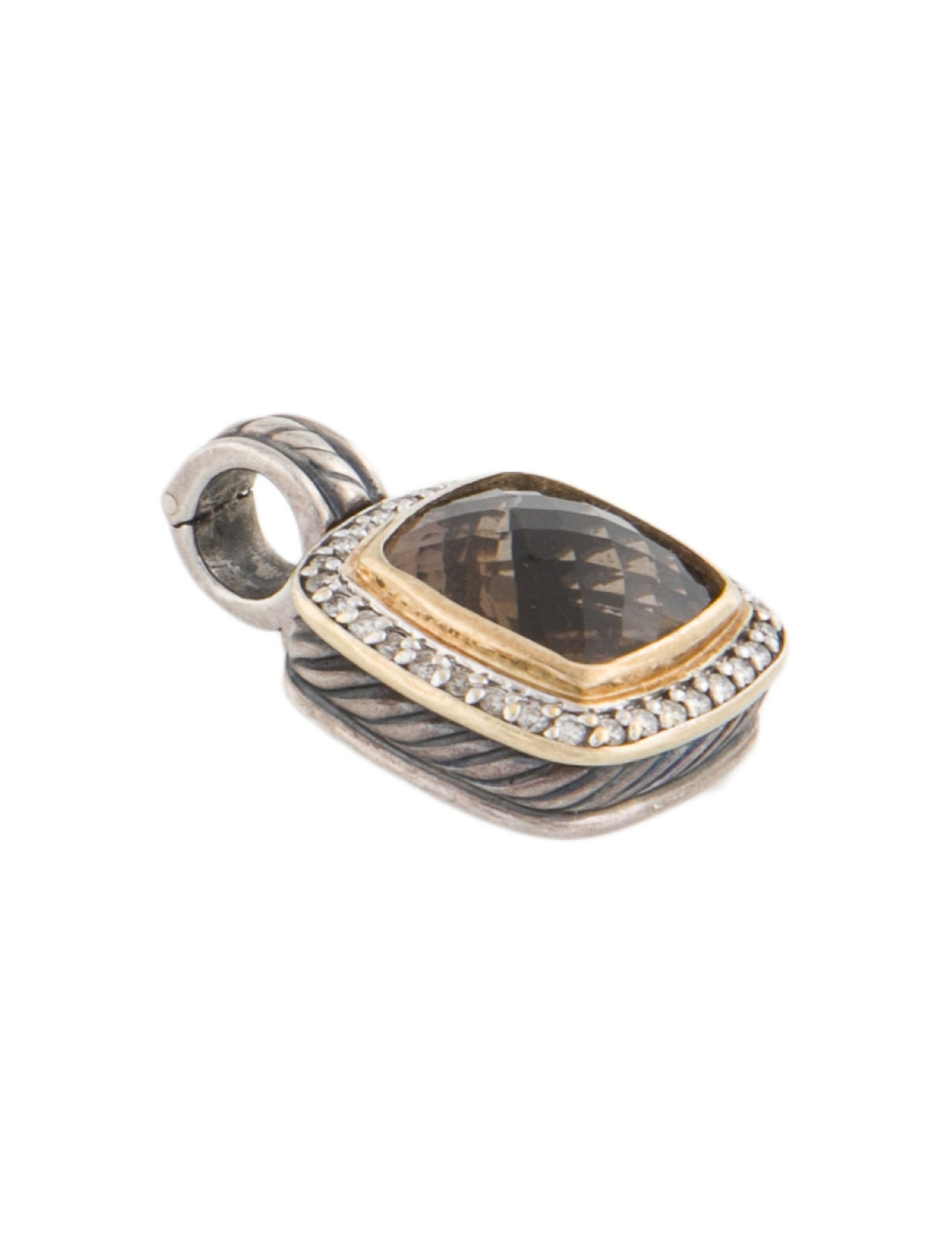 David Yurman Smoky Quartz & Diamond Albion Enhancer Pendant