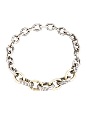 David Yurman Two-Tone Graduated XL Oval Link Necklace