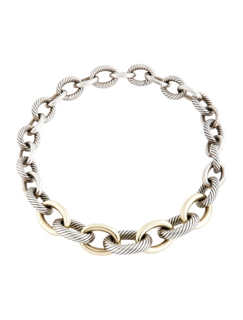 David Yurman Two-Tone Graduated XL Oval Link Necklace