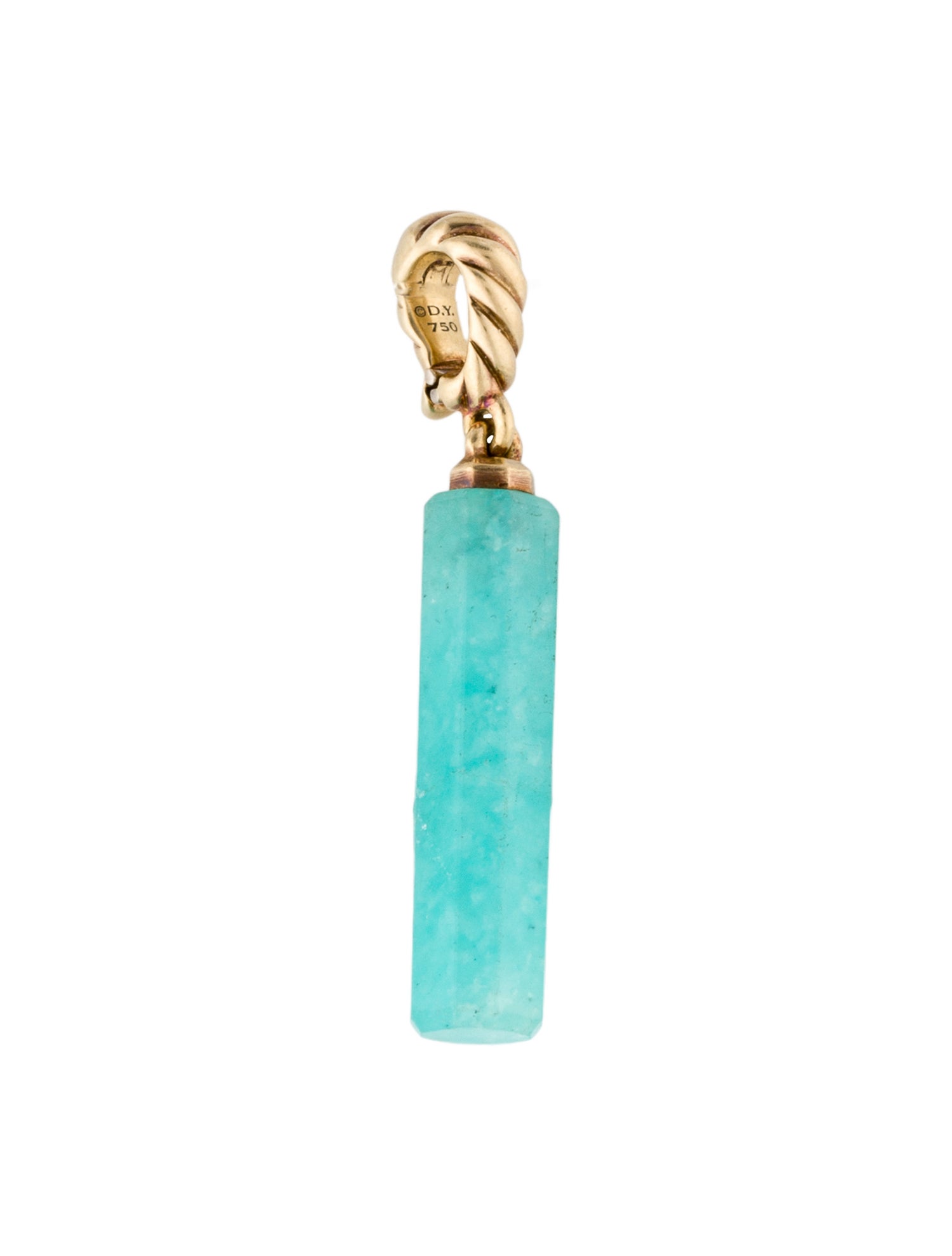 David Yurman 18K Amazonite Barrel Pendant