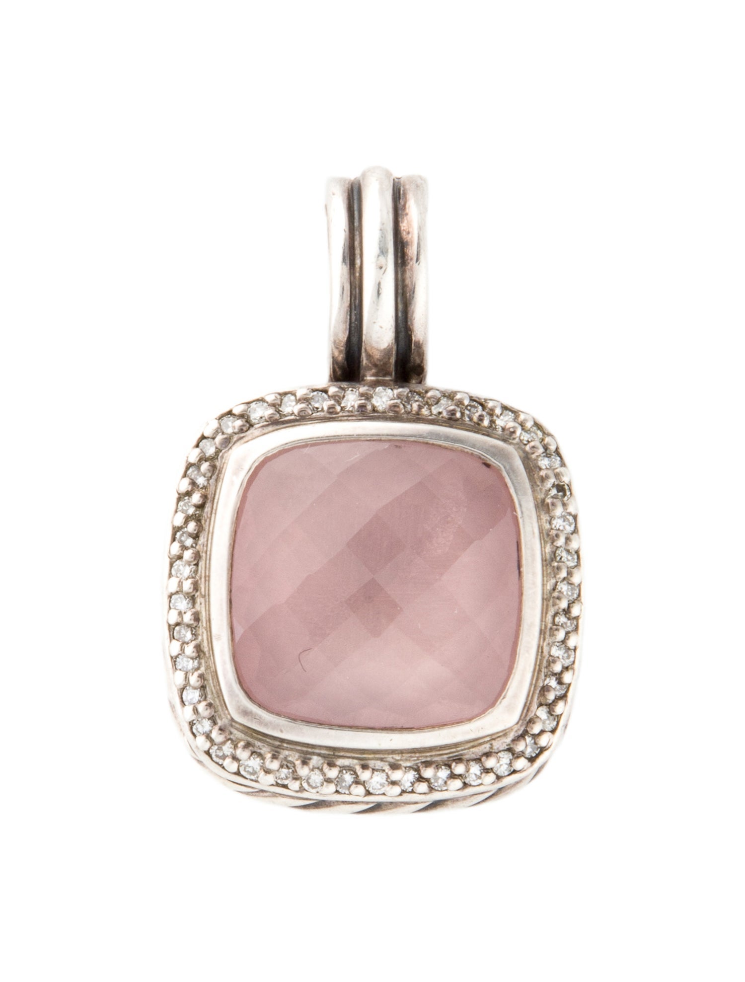 David Yurman Rose Quartz & Diamond Albion Pendant