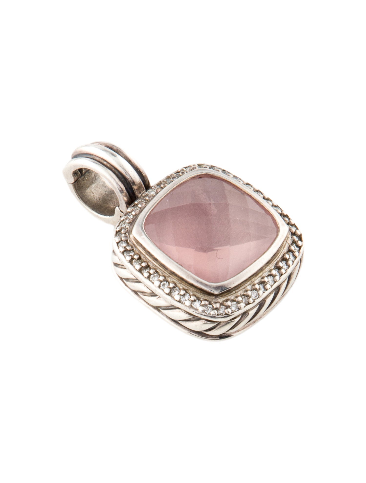 David Yurman Rose Quartz & Diamond Albion Pendant