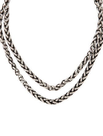 David Yurman Rhodolite Double Wheat Chain Collar Necklace