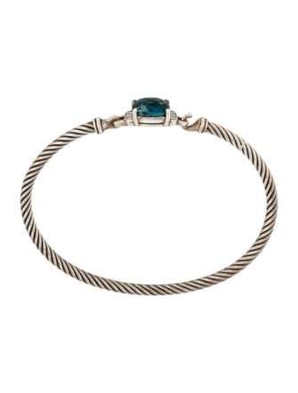 David Yurman Topaz & Diamond Petite Wheaton Bangle Bracelet