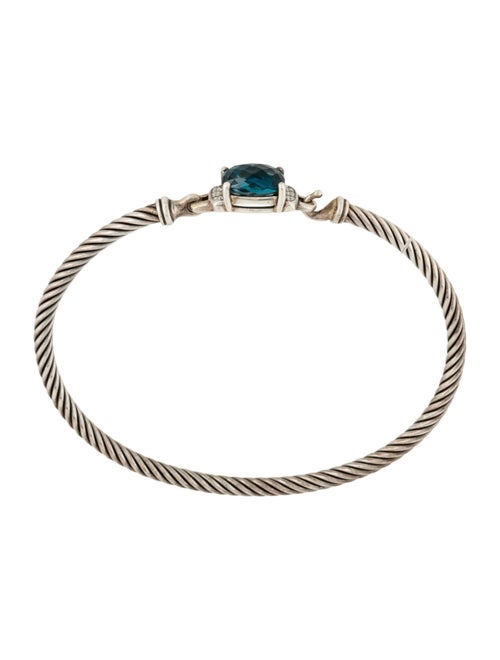 David Yurman Topaz & Diamond Petite Wheaton Bangle Bracelet