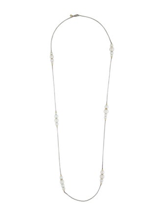 David Yurman Two-Tone Pearl Station Necklace