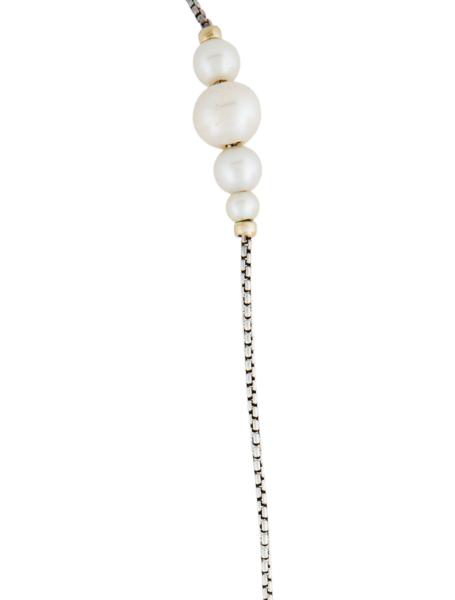 David Yurman Two-Tone Pearl Station Necklace