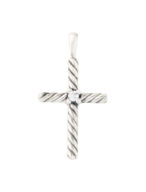 David Yurman Diamond Cable Cross Pendant