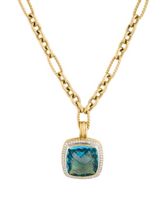 David Yurman 18K Topaz & Diamond Albion Pendant Necklace