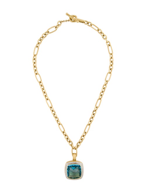 David Yurman 18K Topaz & Diamond Albion Pendant Necklace
