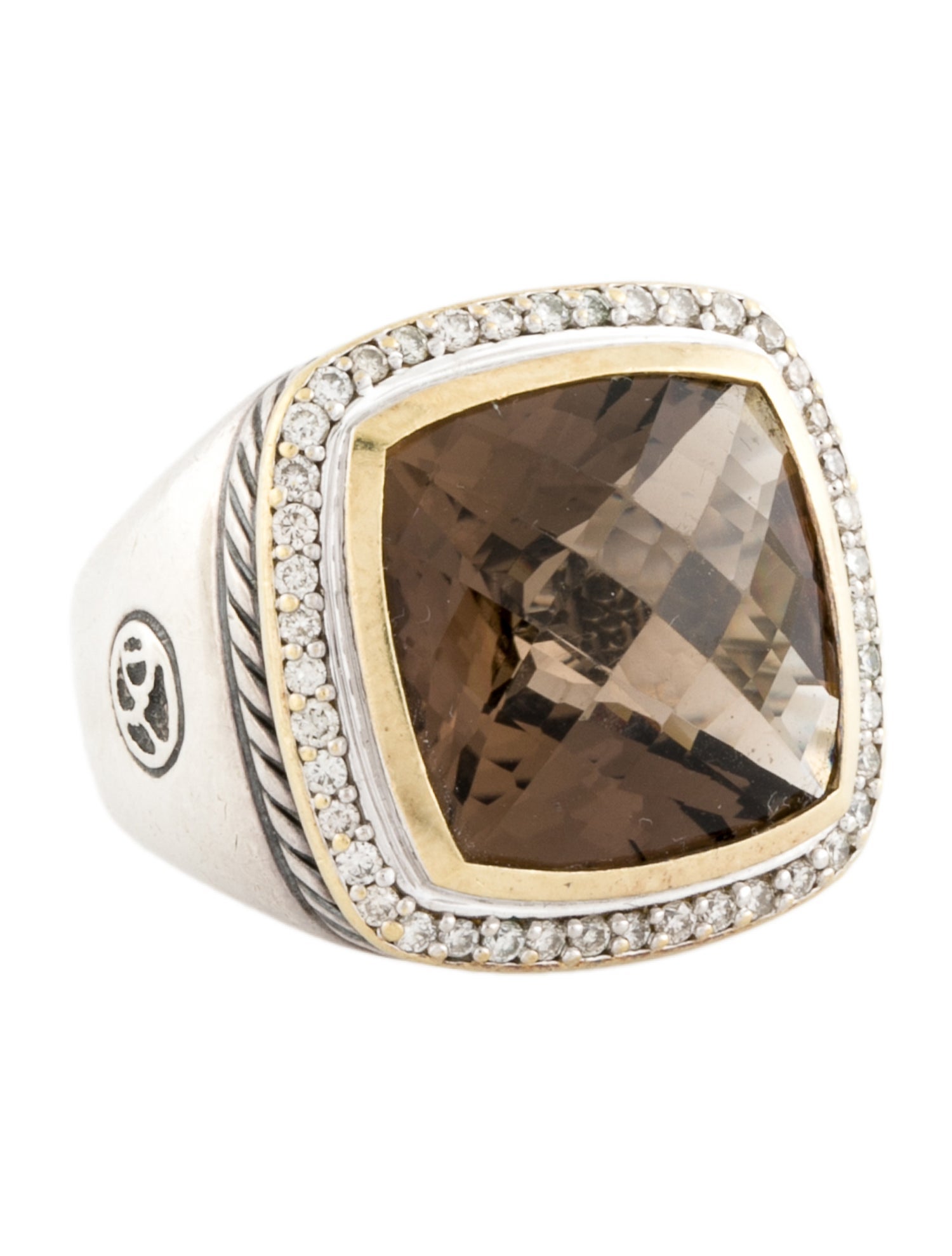 David Yurman Smoky Quartz & Diamond Albion Ring