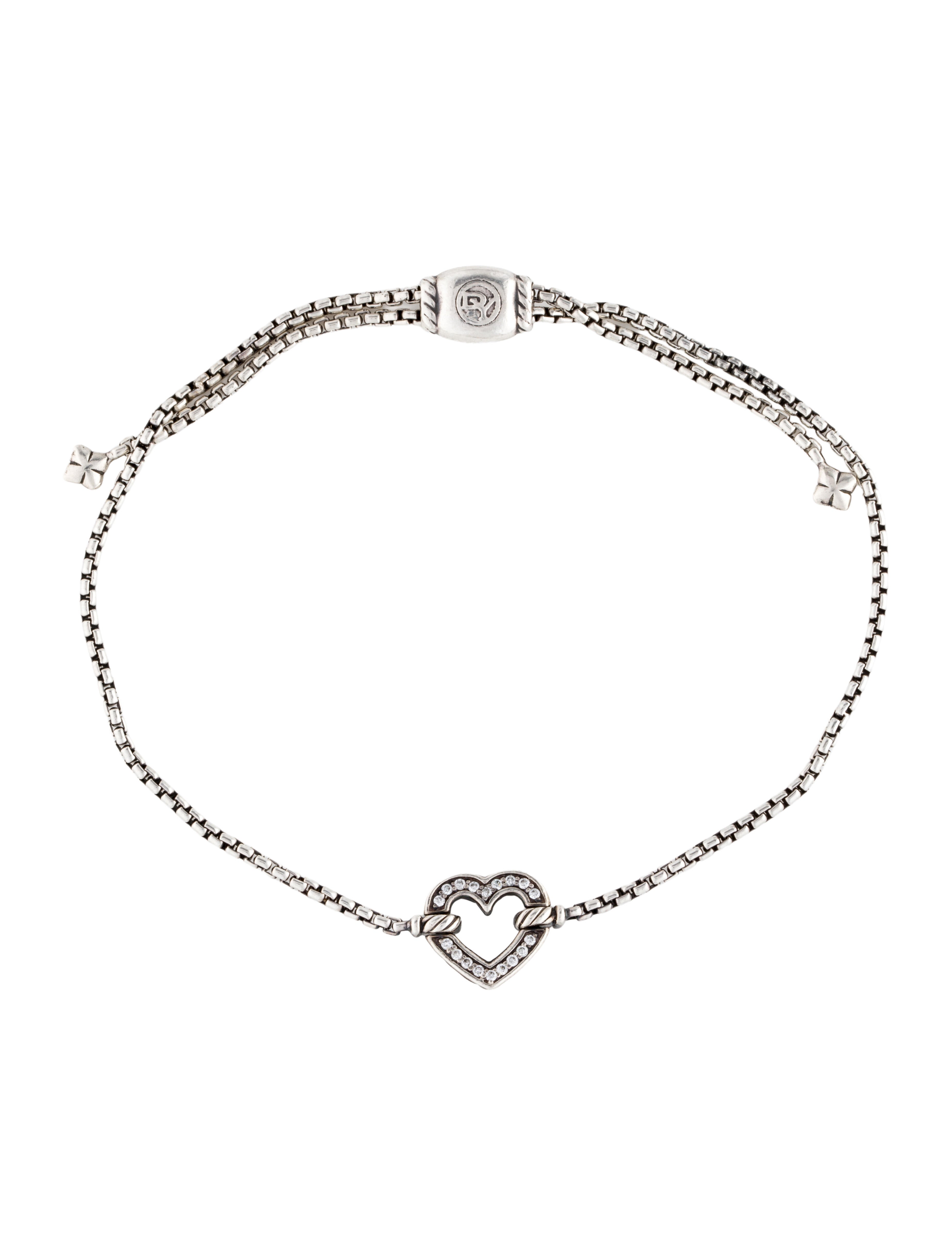 David Yurman Diamond Heart Charm Bracelet