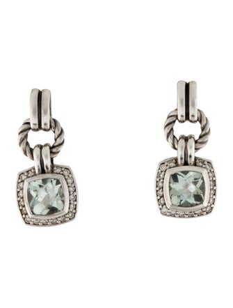 David Yurman Prasiolite & Diamond Drop Earrings