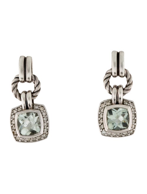 David Yurman Prasiolite & Diamond Drop Earrings