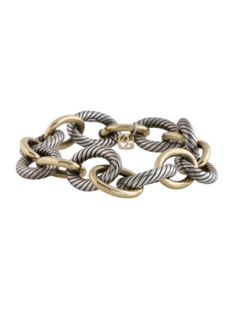 David Yurman Two-Tone Oval Link Chain Bracelet