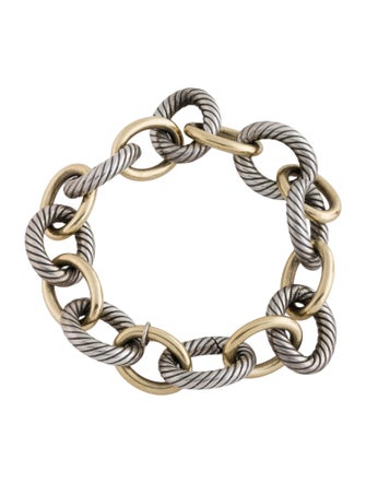 David Yurman Two-Tone Oval Link Chain Bracelet