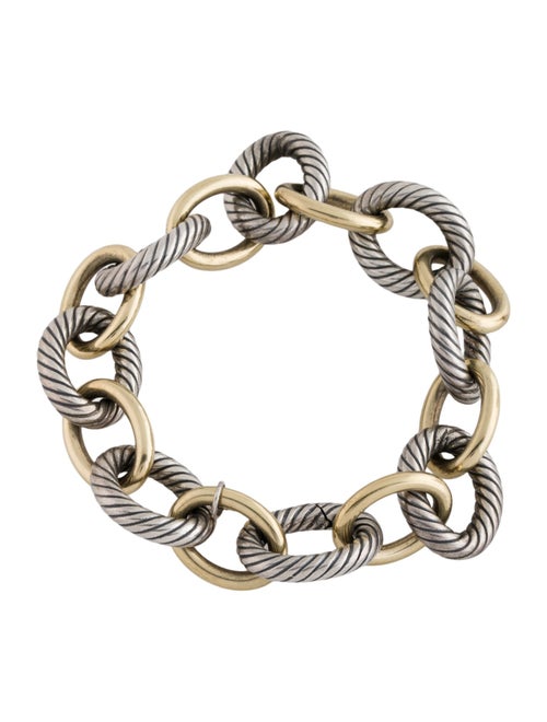 David Yurman Two-Tone Oval Link Chain Bracelet