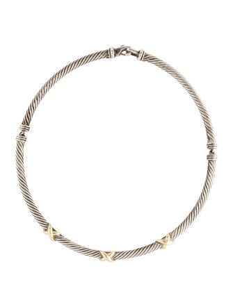 David Yurman Two-Tone X Collar Necklace