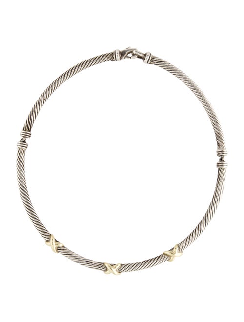 David Yurman Two-Tone X Collar Necklace