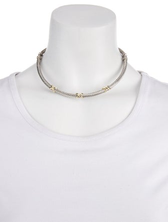 David Yurman Two-Tone X Collar Necklace