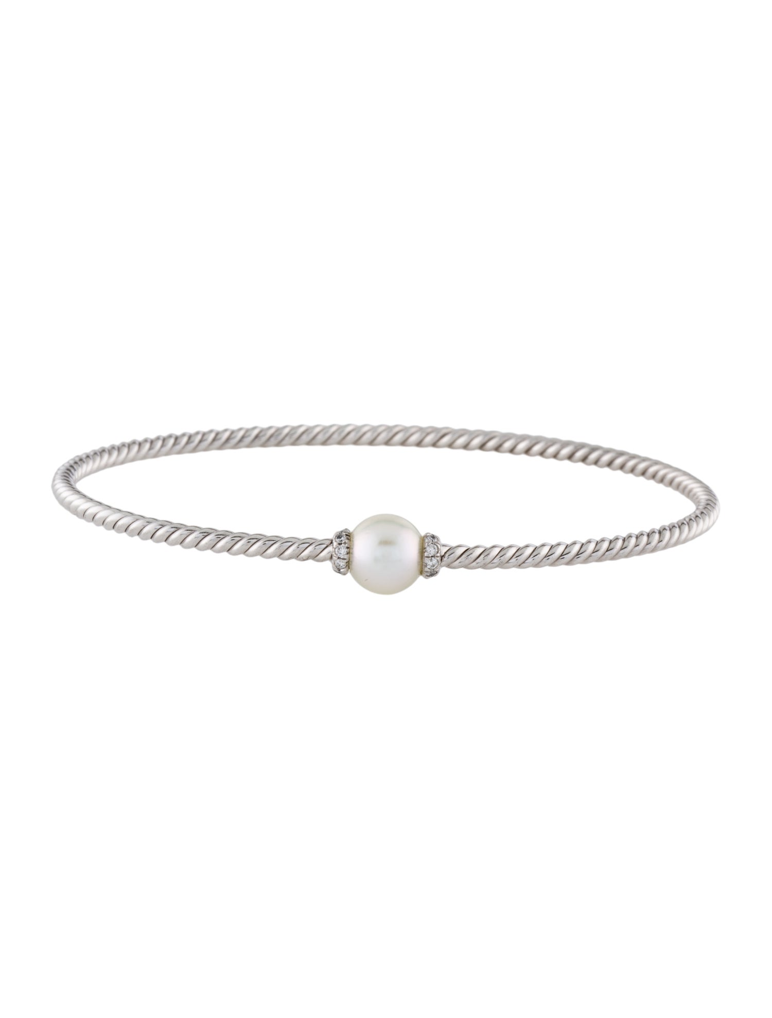 David Yurman 18K Pearl & Diamond Petite Solari Station Bracelet