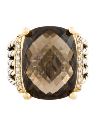 David Yurman Smoky Quartz & Diamond Wheaton Ring