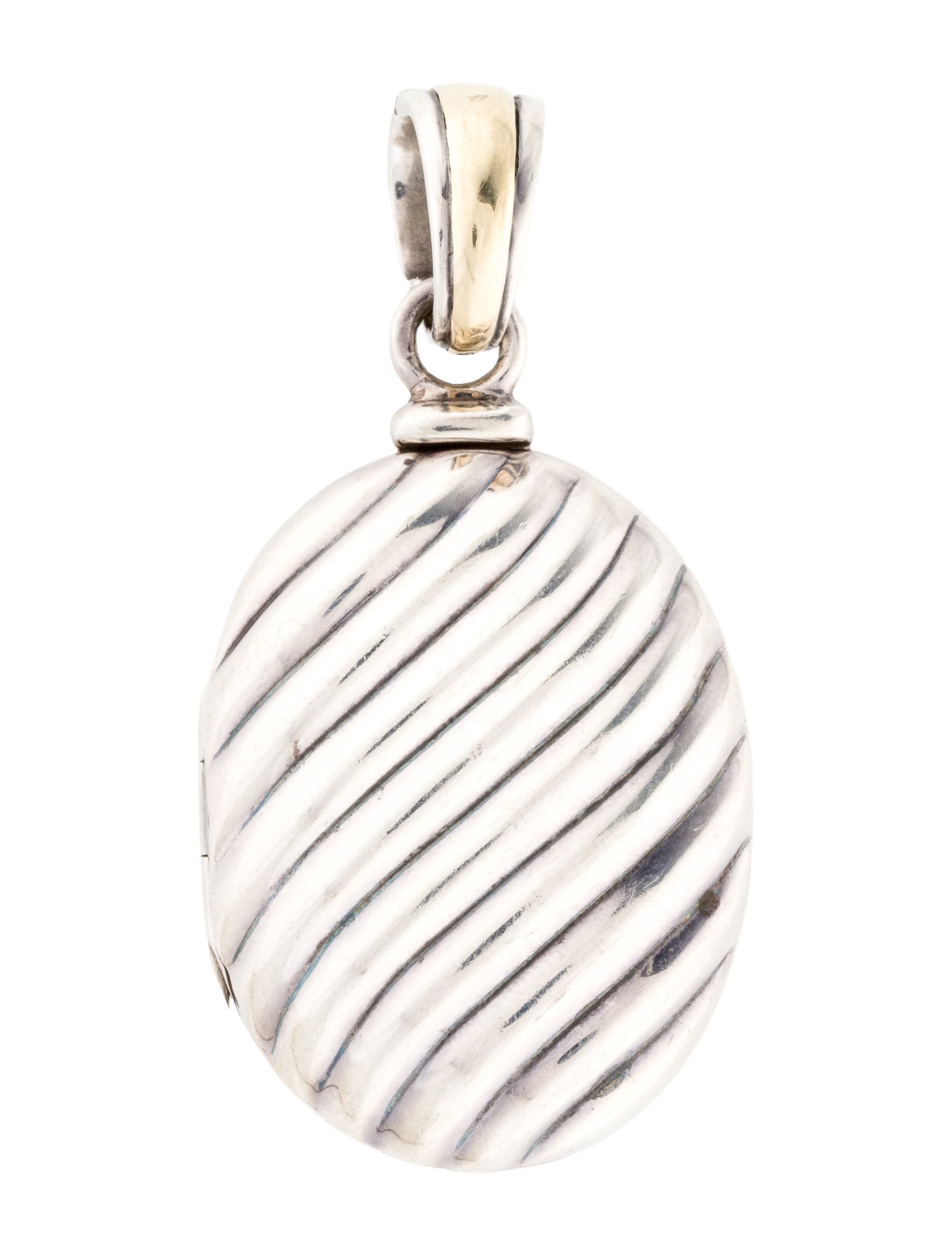 David Yurman Two-Tone Sculpted Cable Locket