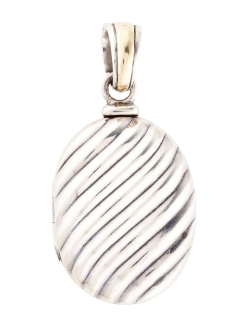 David Yurman Two-Tone Sculpted Cable Locket