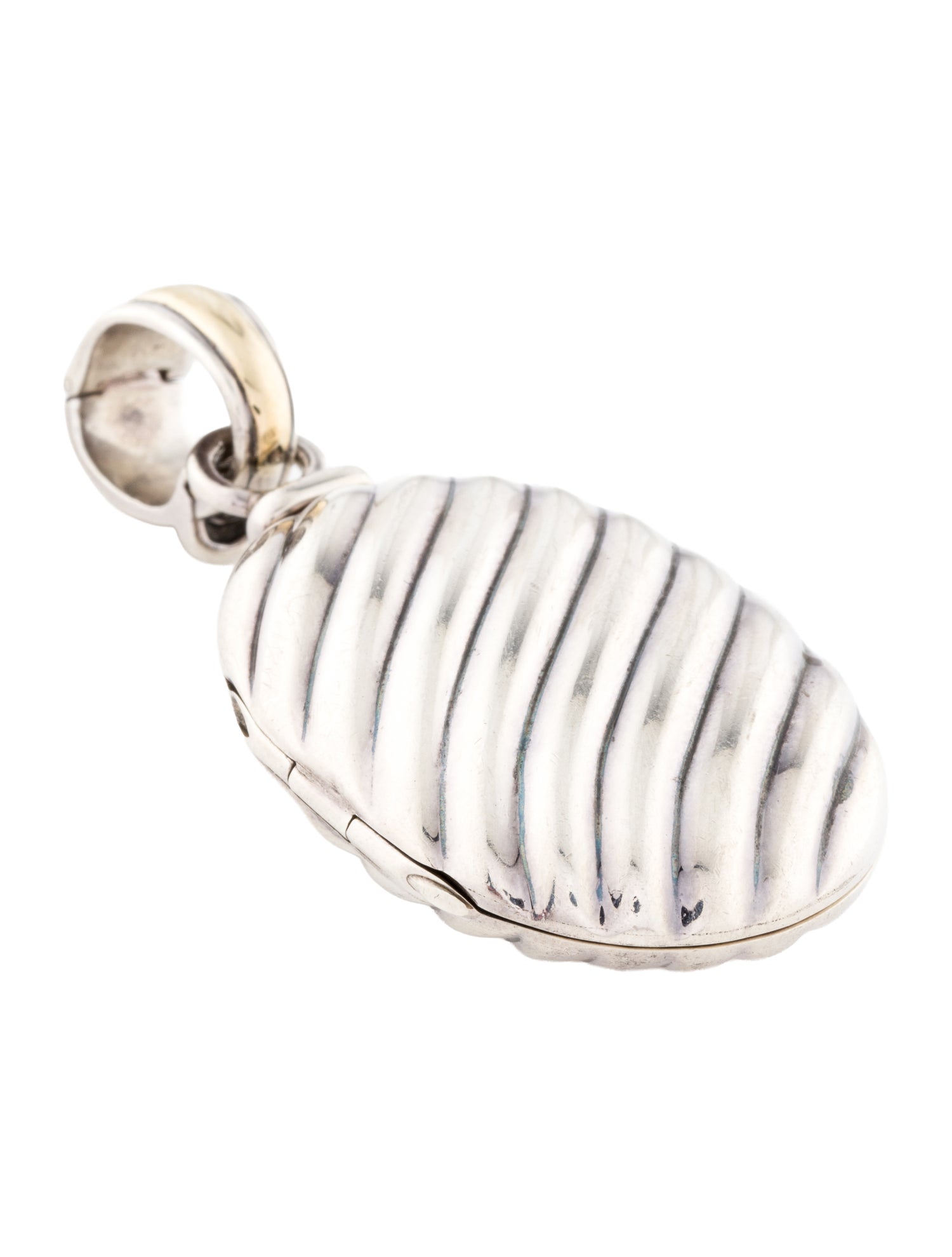 David Yurman Two-Tone Sculpted Cable Locket