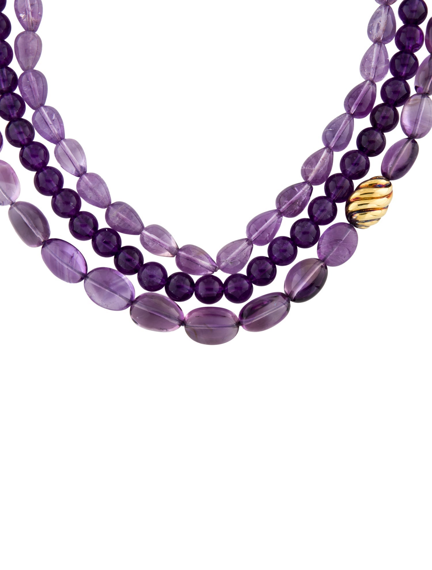 David Yurman 18K Amethyst Multistrand Bead Necklace