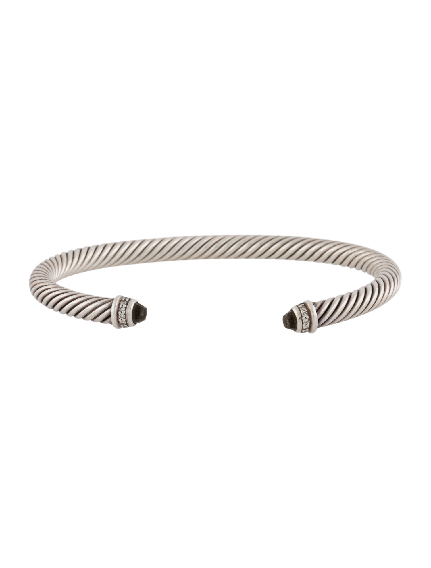 David Yurman Smoky Quartz & Diamond Classic Cable Bracelet