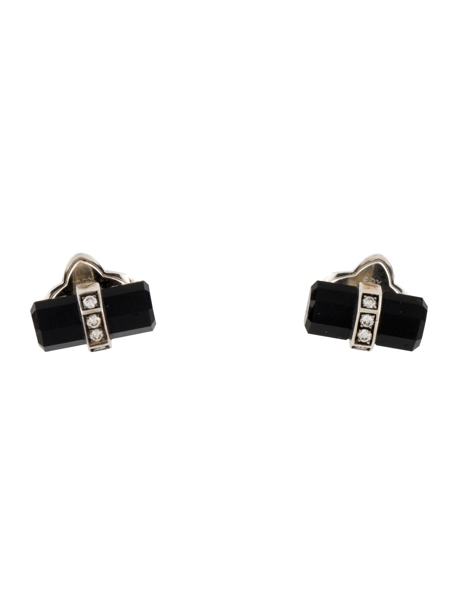 David Yurman Onyx & Diamond Lexington Stud Earrings