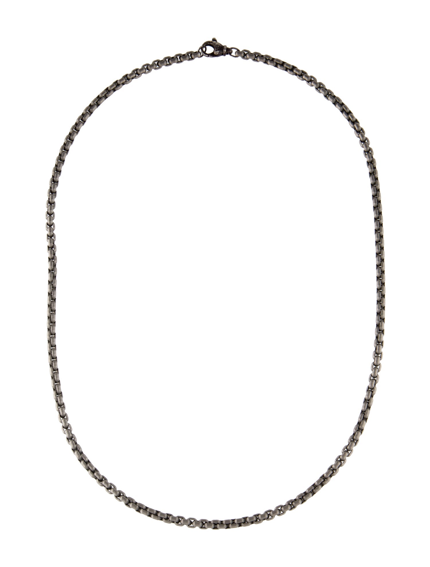 David Yurman Titanium Box Chain Necklace