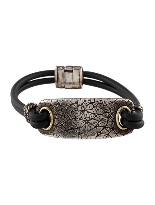 David Yurman Leather Two-Tone ID Bracelet