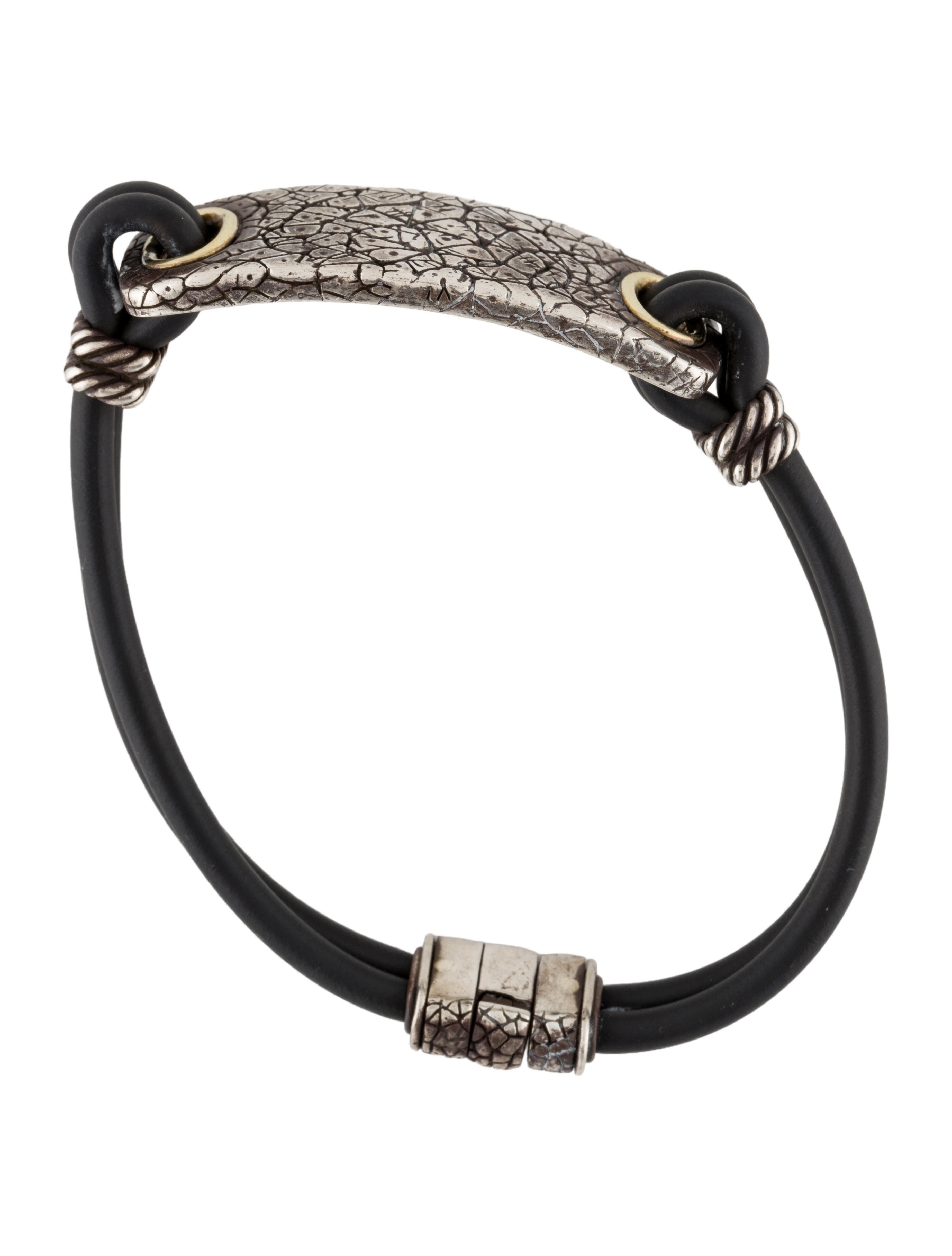 David Yurman Leather Two-Tone ID Bracelet