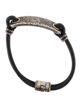 David Yurman Leather Two-Tone ID Bracelet