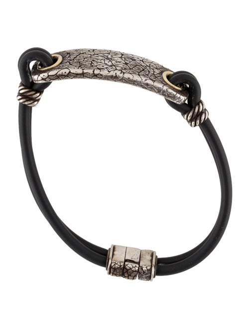 David Yurman Leather Two-Tone ID Bracelet