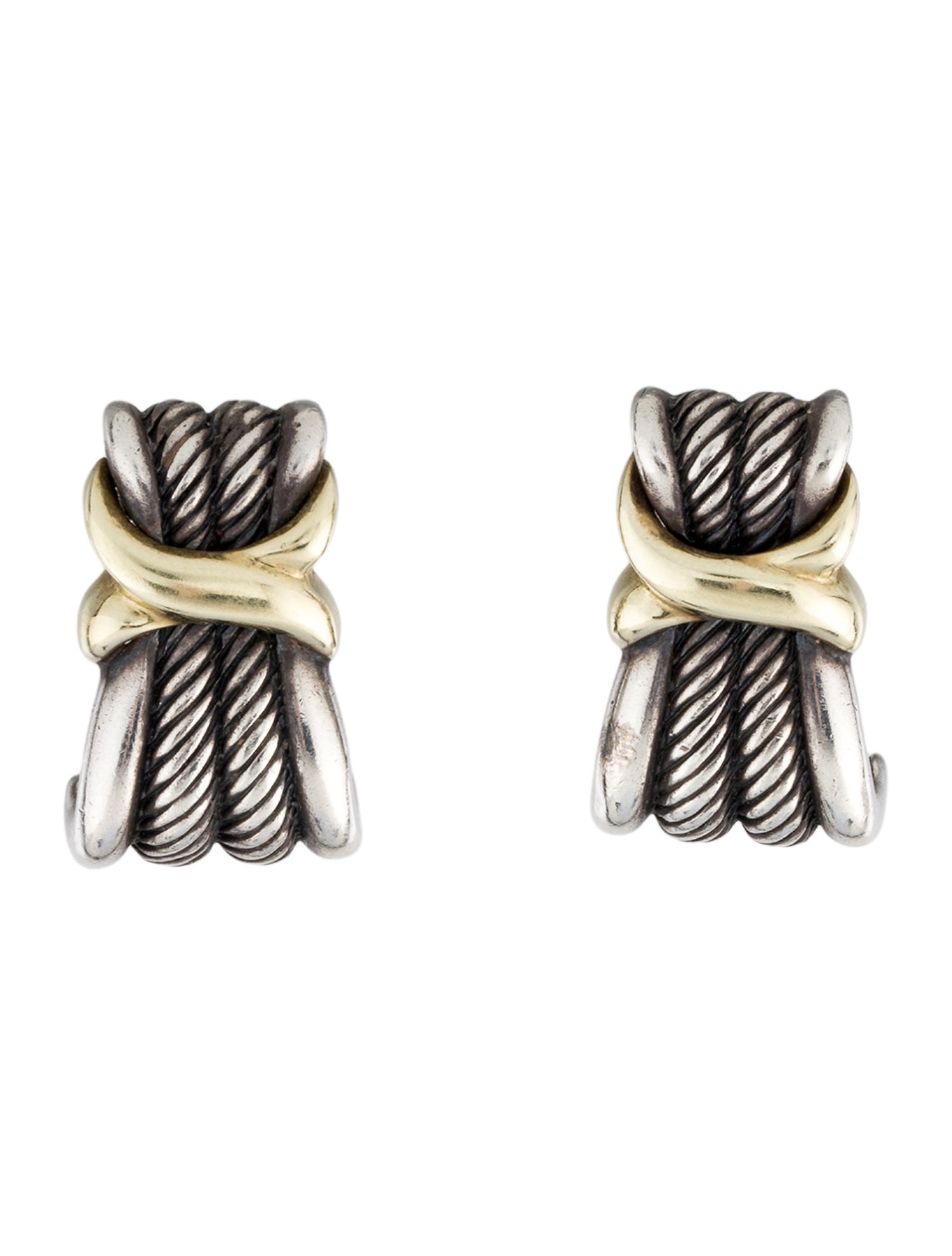 David Yurman Two-Tone Cable Earclips
