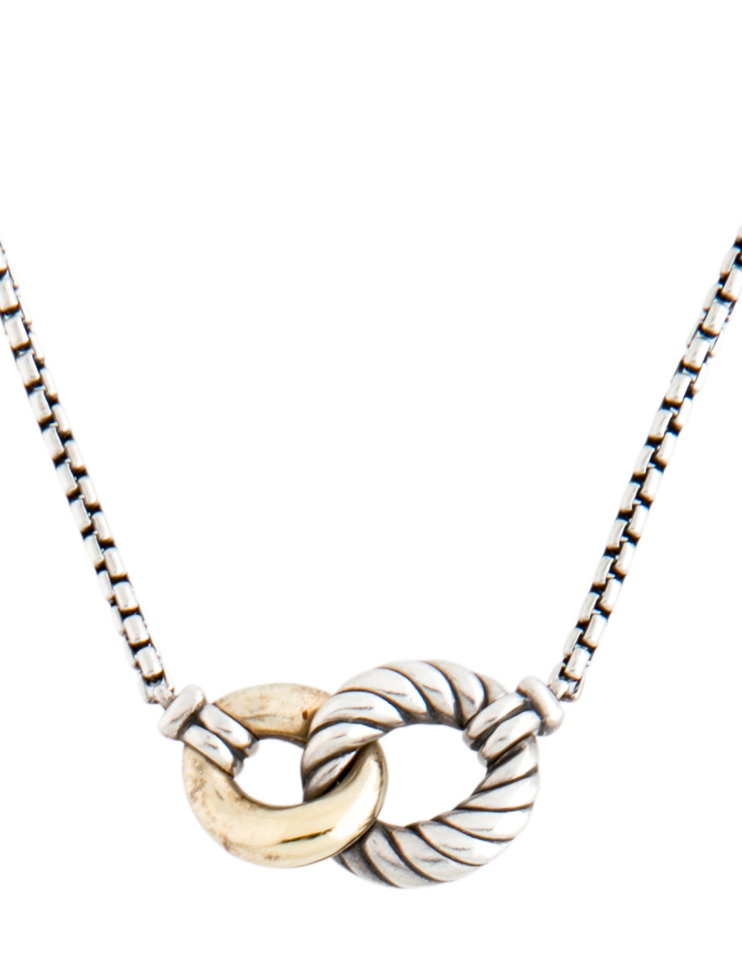 David Yurman Two-Tone Belmont Double Curb Link Necklace