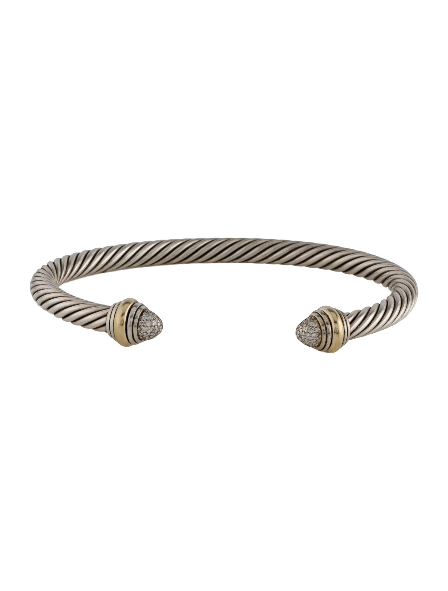 David Yurman Diamond Classic Cable Cuff Bracelet