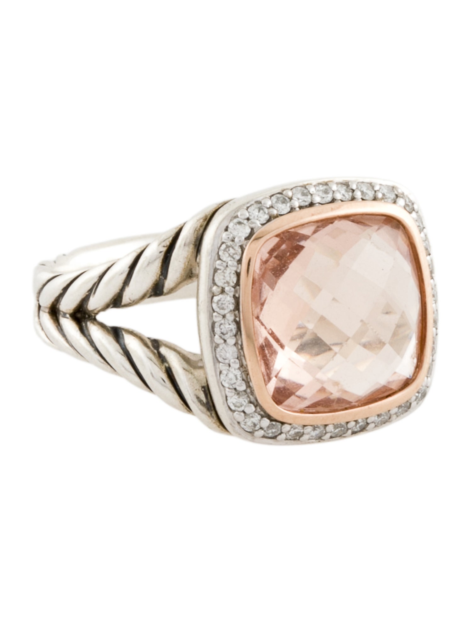 David Yurman Morganite & Diamond Albion Cocktail Ring