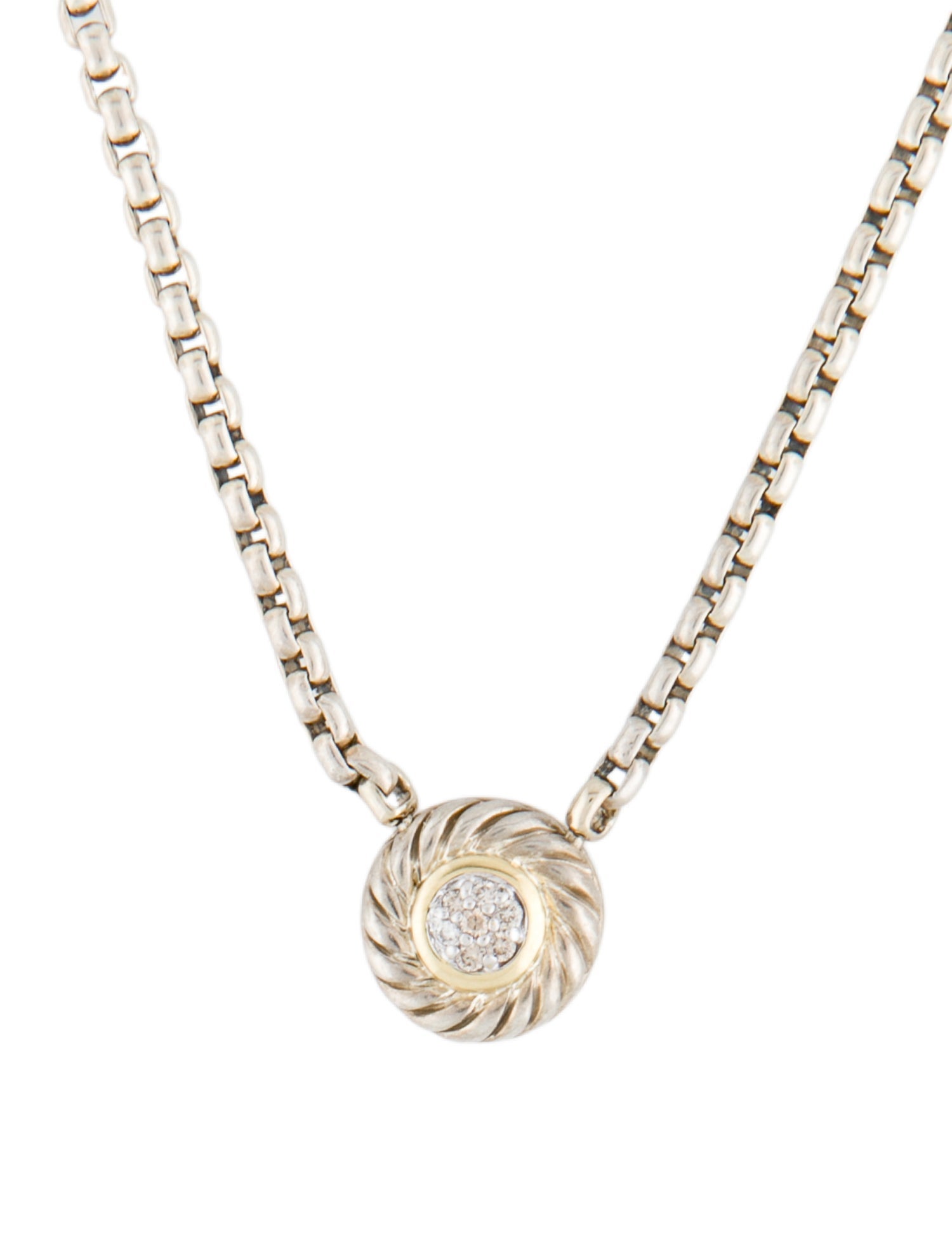 David Yurman Two-Tone Diamond Cookie Pendant Necklace
