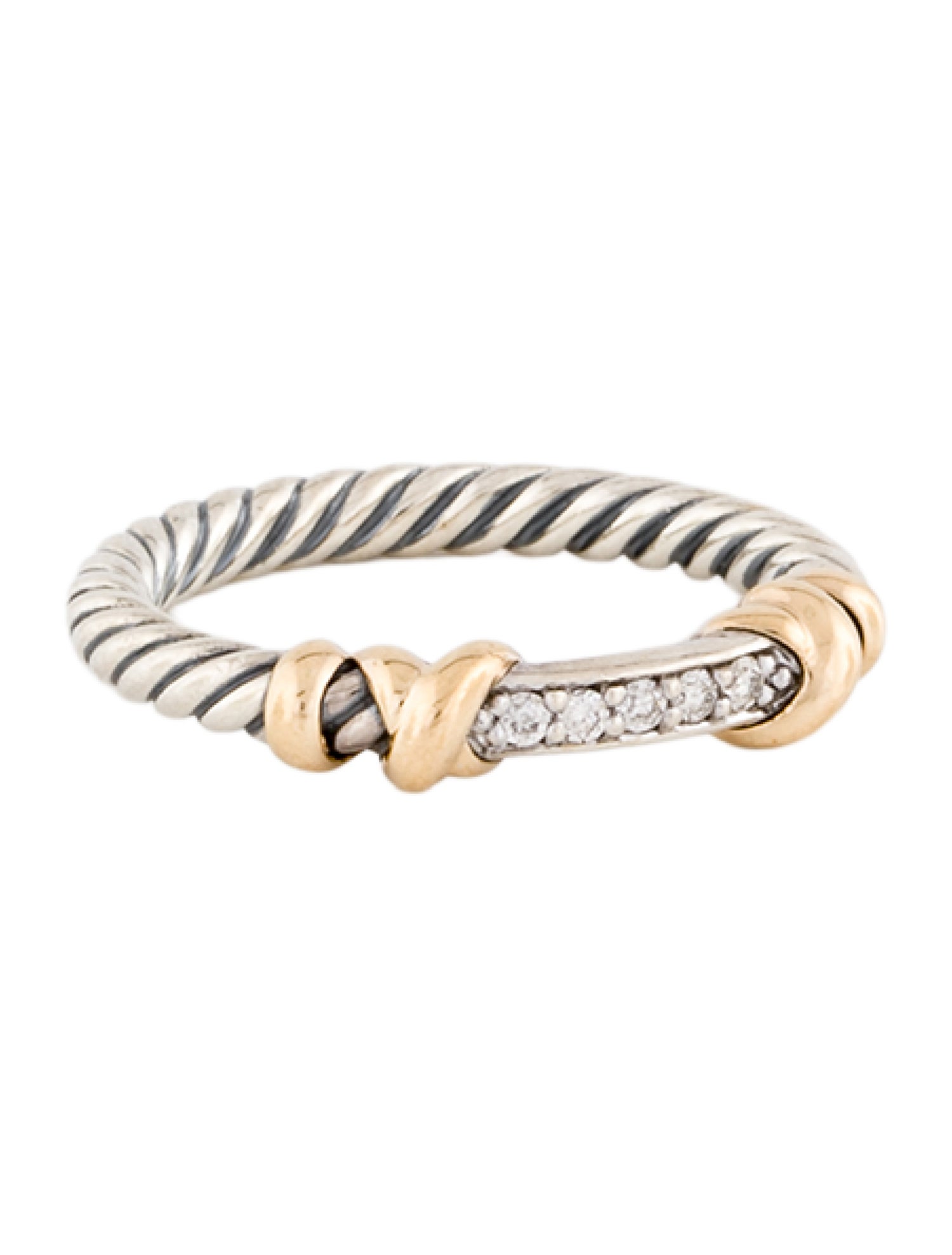 David Yurman Diamond Petite Helena Wrap Band Ring