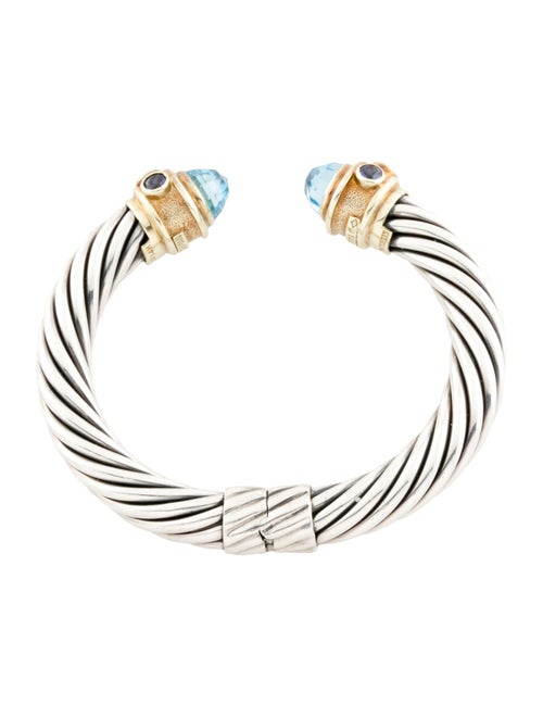 David Yurman Topaz & Iolite Renaissance Hinged Cuff Bracelet