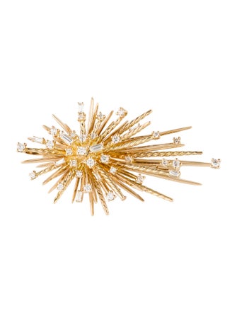 David Yurman 18K Diamond Supernova Spray Pendant Brooch